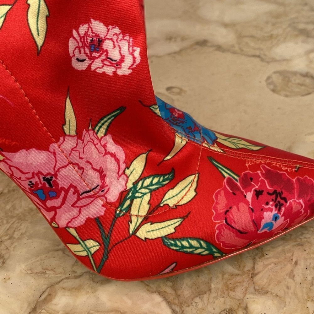 NWOT Aldo Cirelle Stiletto Sock Booties Floral Print - Picture 11 of 13